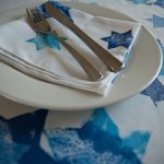 Hand-Stamped Judaic Dinner Napkins