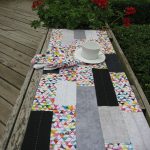 Watercolor Triangles Quilted Table Runner