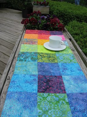 Tropical Batik Tiles Quilted Table Runner