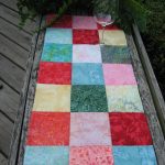 Flower Garden Batik Quilted Table Runner